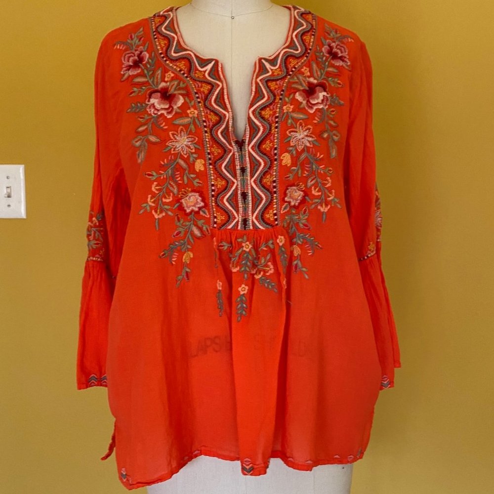 Johnny Was Embroidered Woven Tunic
